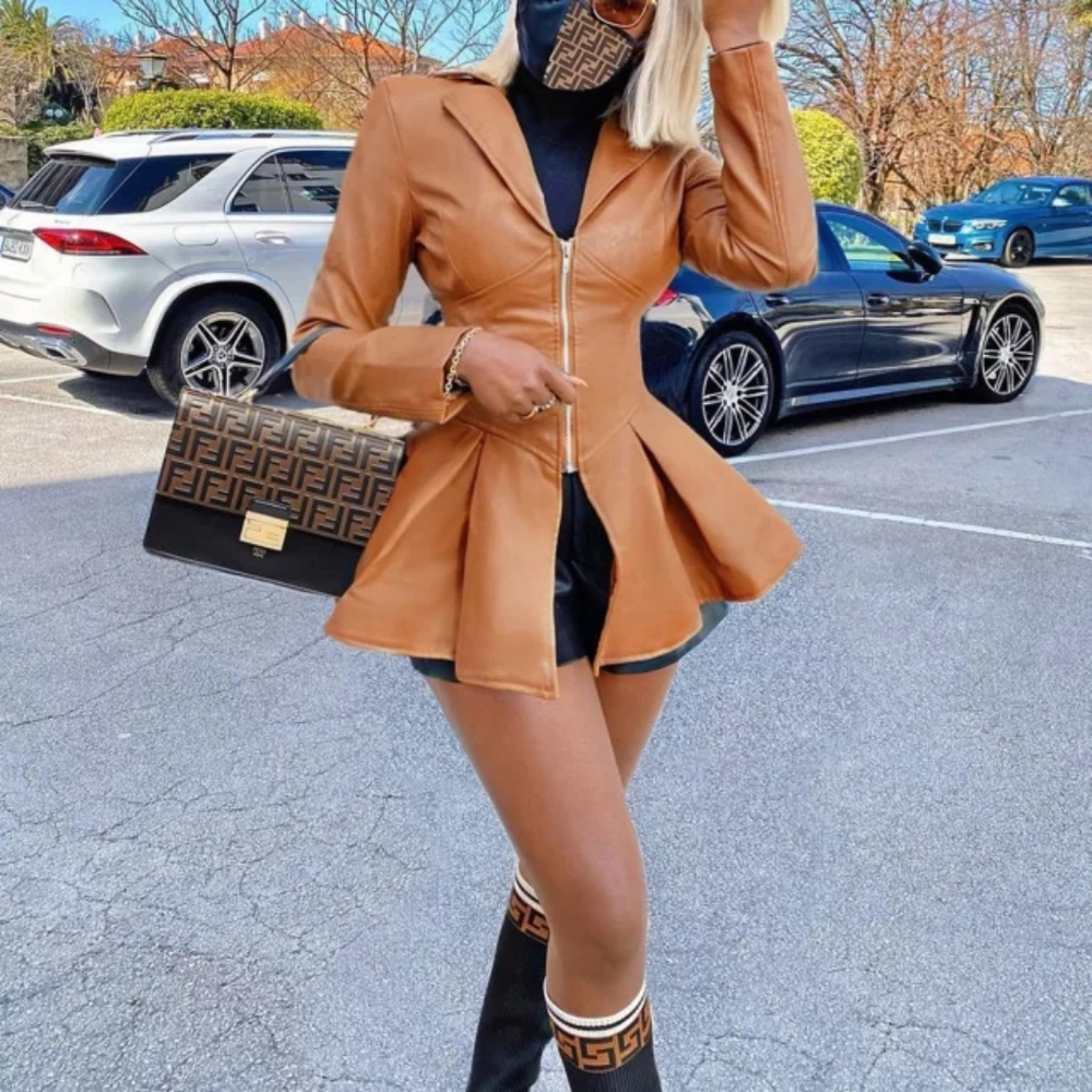 Women's Long Sleeve Jacket Brown color